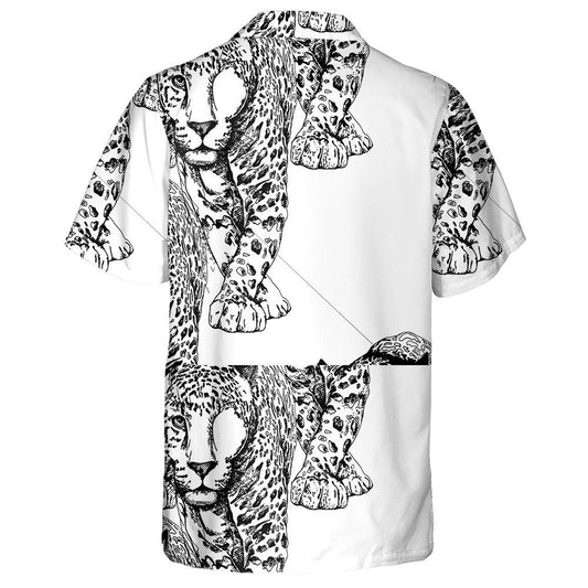 Sceitse de Liopard Siúil Léiriú Dubh Agus Bán Léine Haváís, Bronntanas Léine Haváís, Bronntanas Nollag