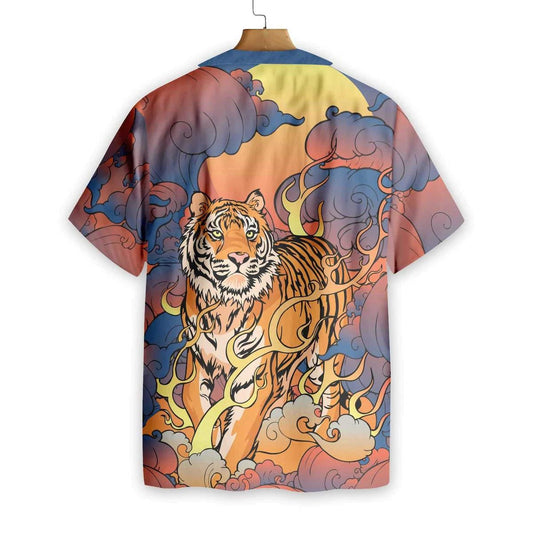 Traditional Art Oriental Powerful Tiger Hawaiian Shirt,Hawaiian Shirt Gift, Christmas Gift