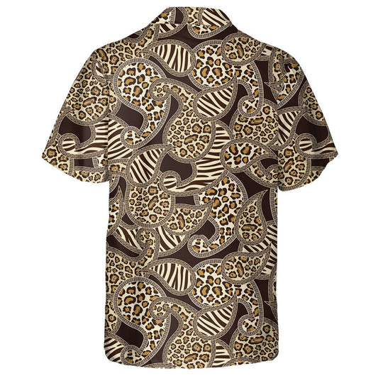 Paisley Style With Animal Leopard Skin Background Hawaiian Shirt, Hawaiian Shirt Gift, Christmas Gift