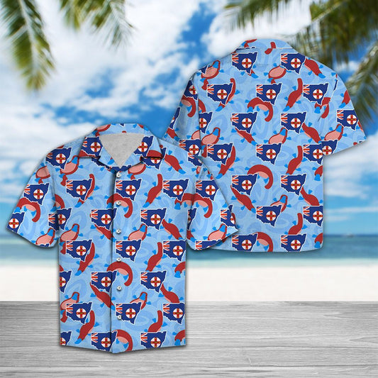 Cúlra Gorm Patrún Platypuses New South Wales Léine Haváís, Bronntanas Léine Haváíais, Bronntanas Nollag