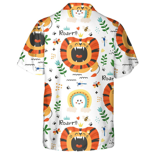 Muzzle Of Lion With Insect Grass And Leaf Hawaiian Shirt, Hawaiian Shirt Gift, Christmas Gift