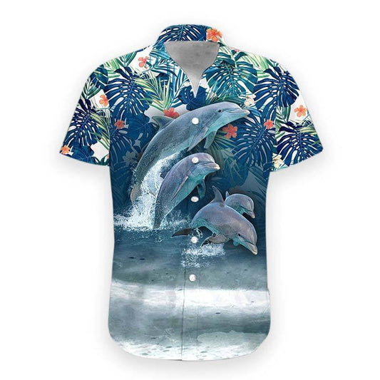 Dolphin Naughty Crazy Ornamental Hawaiian Shirt,Hawaiian Shirt Gift, Christmas Gift