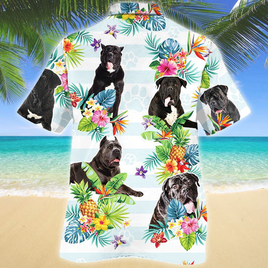 Bláth Trópaiceach Madra Canna Corso Léine Haváí Stiall Cothrománach, Bronntanas Léine Haváís, Bronntanas Nollag