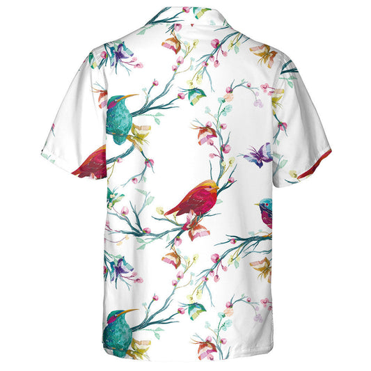 Colorful Beautiful Birds With Butterfly And Flower Hawaiian Shirt, Hawaiian Shirt Gift, Christmas Gift