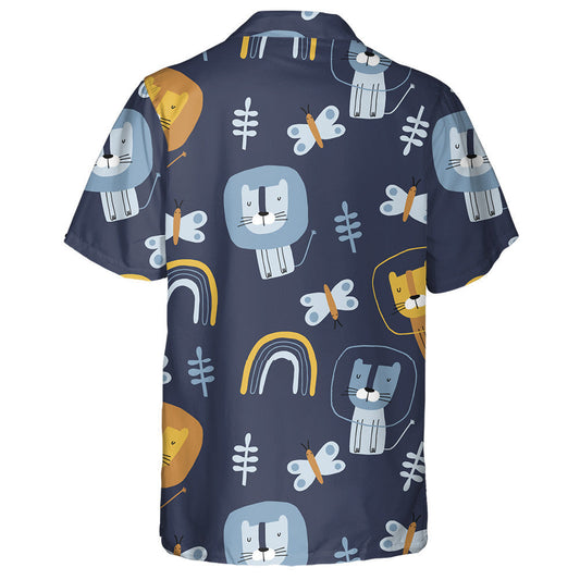 Funny Lions Butterflies And Rainbows Hawaiian Shirt,Hawaiian Shirt Gift, Christmas Gift