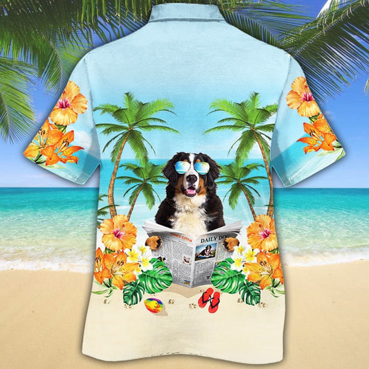 Léann Bernese Mountain Nuachtán Lovers Madraí Léine Haváís Trá Samhraidh, Bronntanas Léine Haváís, Bronntanas Nollag