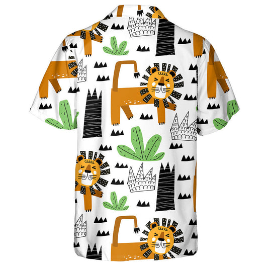 Funny Lion And Plant With Grass Tree Hawaiian Shirt, Hawaiian Shirt Gift, Christmas Gift