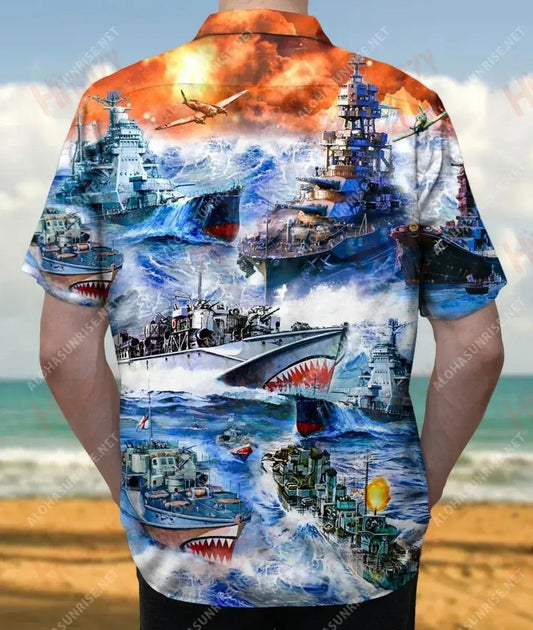 Spiorad Iontach na longa cogaidh Unisex Léine Haváís Caitheamh aimsire Muinchille Gearr Seanréalta Léinte Haváís Patrún Léine Haváís, Bronntanas Nollag