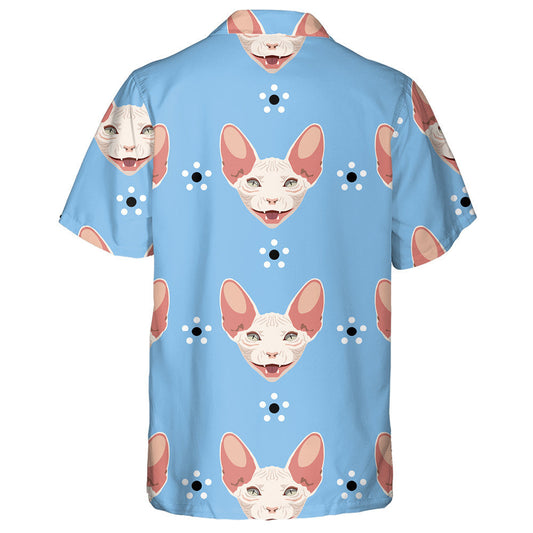 Polka Dot Flowers And Cat's Faces Hawaiian Shirt,Hawaiian Shirt Gift, Christmas Gift