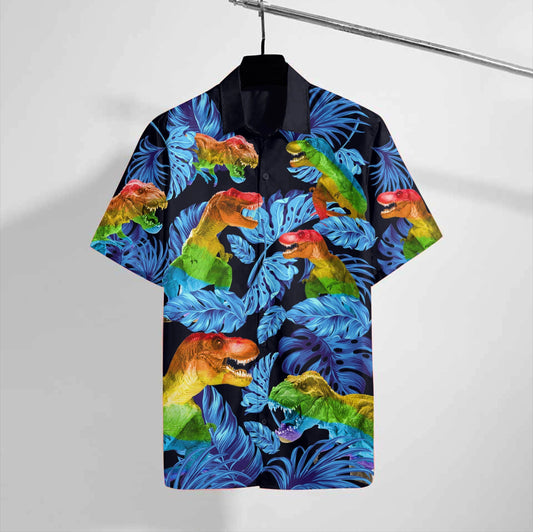 Wild Animal Lgbt T Rex Design Hawaiian Shirt,Hawaiian Shirt Gift, Christmas Gift