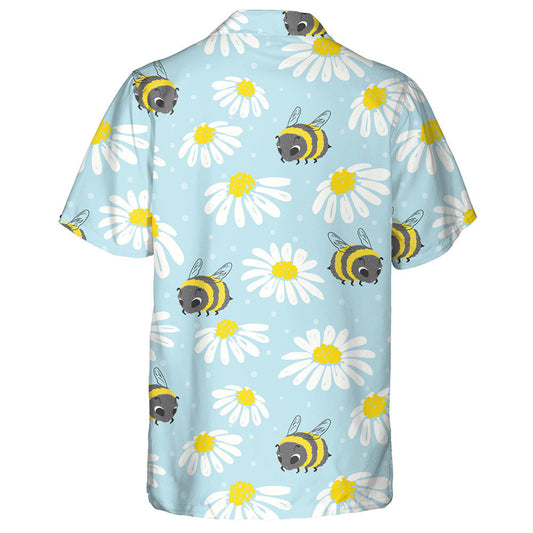 Natural Spring Cute Bee And Blooming Flowers Hawaiian Shirt, Hawaiian Shirt Gift, Christmas Gift