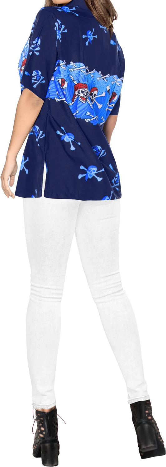 Pirate Skull With Red Hat And Crossbones Hawaiian Shirt,Hawaiian Shirt Gift, Christmas Gift