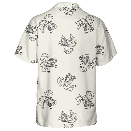 Werewolf Doodle On Light Grey Background Hawaiian Shirt, Hwaiian For Gift