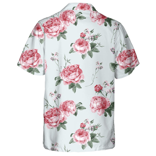 Patrún Vintage Floral Blooms Rose English Dearadh Téamacha Léine Haváí, Bronntanas Léine Haváís, Bronntanas Nollag