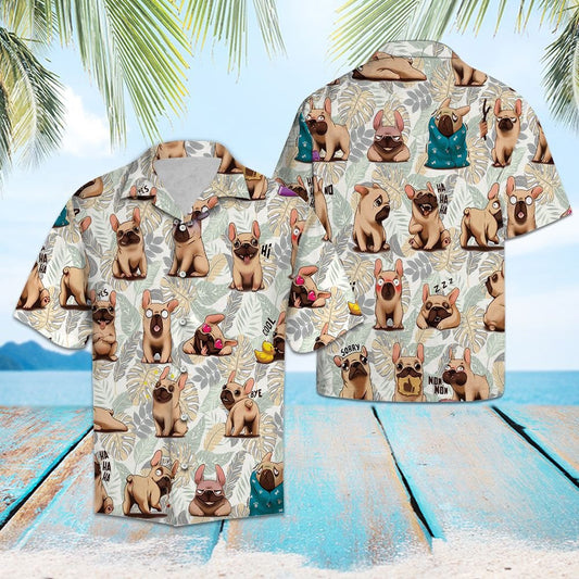 Cartoon Fraincis Bulldog Saol Nuair Abhaile Aonair Patrún Léine Haváís, Bronntanas Léine Haváís, Bronntanas Nollag