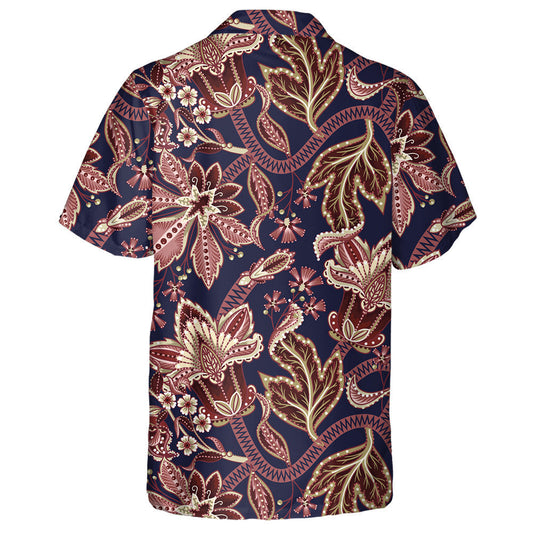 Patrún Eitneach le Ornáid Indiach Brainsí Bláthanna Iontach Léine Haváís, Bronntanas Léine Haváíais, Bronntanas Nollag