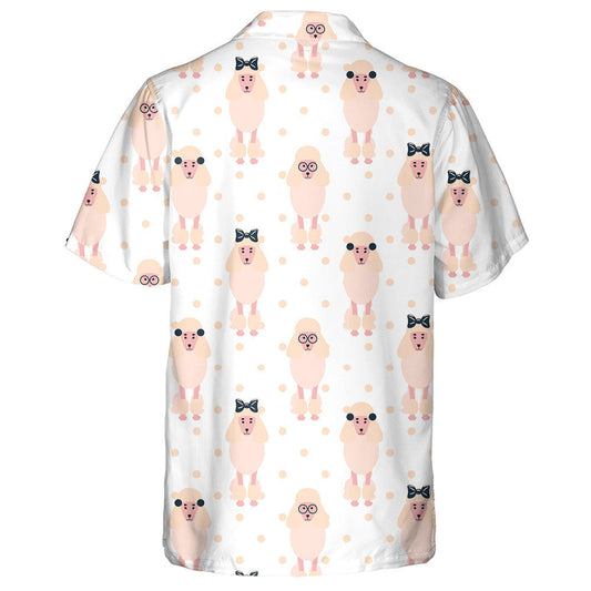 Light Pastel Poodle Dog Girlish Polkadot Hawaiian Shirt, Hawaiian Shirt Gift, Christmas Gift