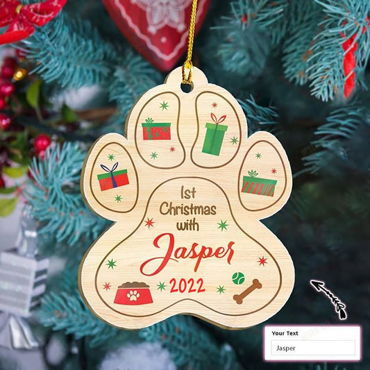 Christmas With Dog Custom Ornament, Christmas Ornament Gift,Christmas Gift,Christmas Decoration