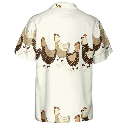 Funny Brown Chicken On White Background Hawaiian Shirt,Hawaiian Shirt Gift, Christmas Gift