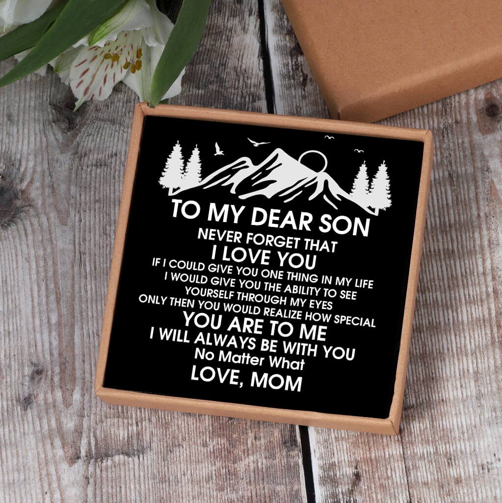 Mom To Son - I Will Always Be With You Black Beaded Bracelets For Men