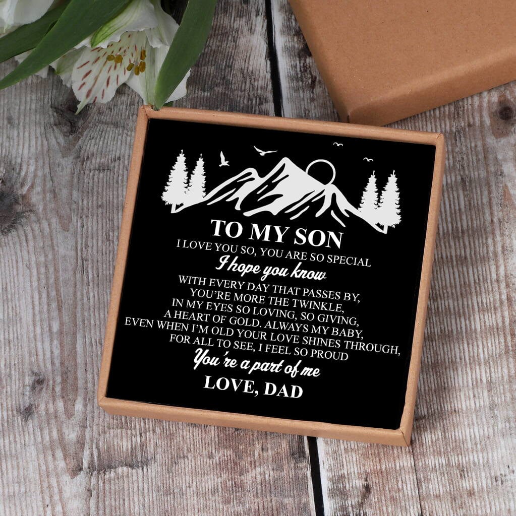 Dad To Son - You Are A Part Of Me Black Beaded Bracelets For Men