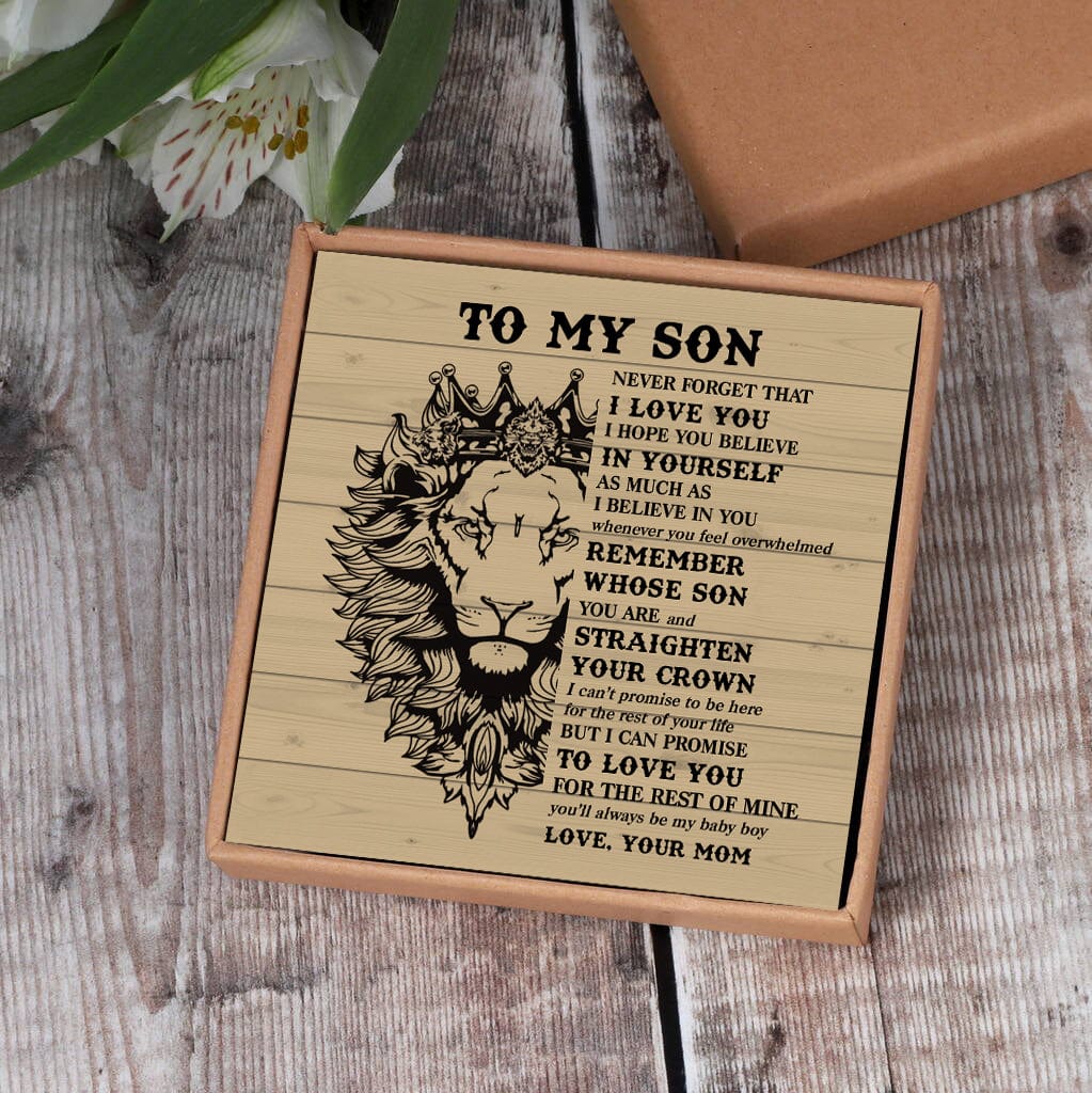 Mom To Son - Believe In Yourself Black Beaded Bracelets For Men