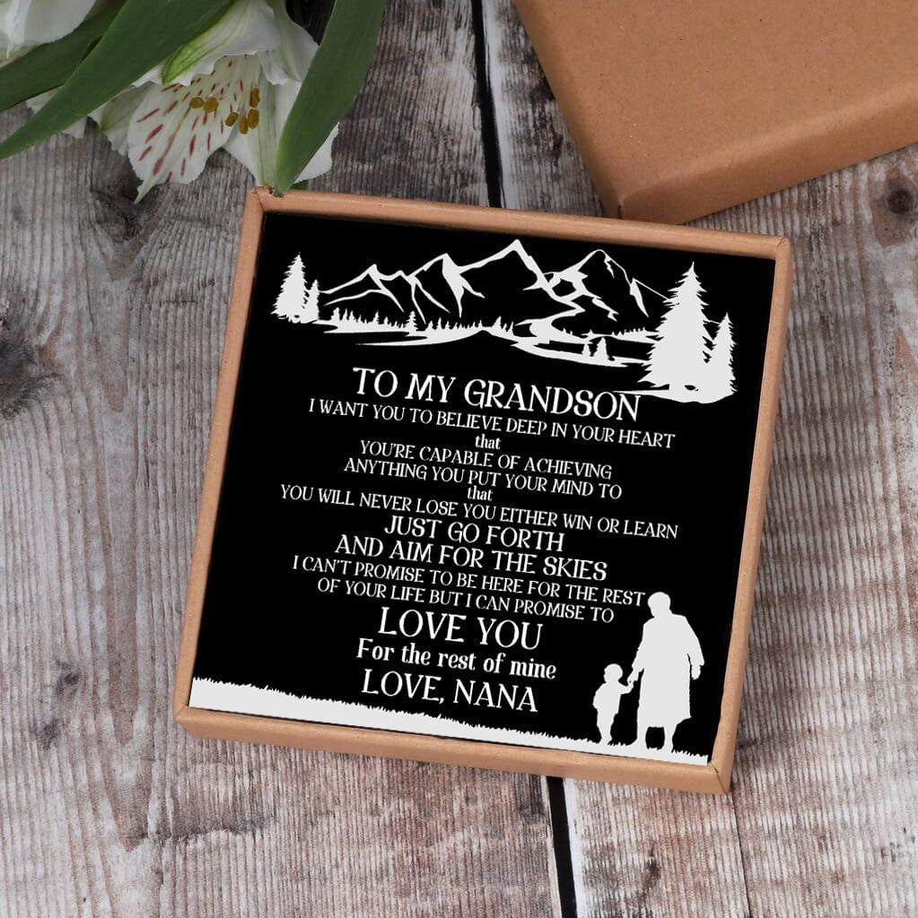 Nana To Grandson - I Can Promise To Love You Black Beaded Bracelets For Men