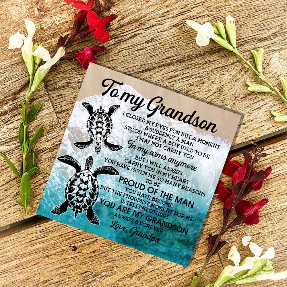 Grandpa To Grandson - Proud Of The Man Customized Name Bracelet