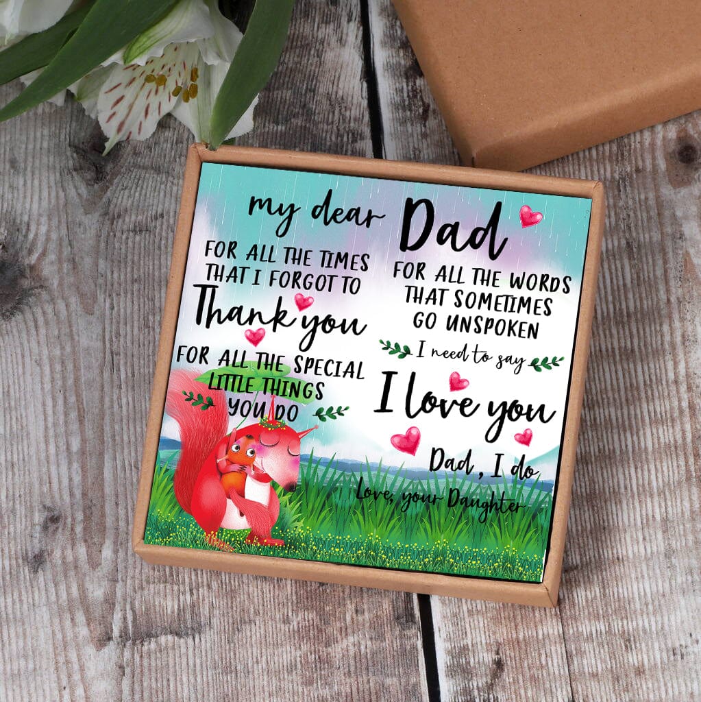 Daughter To Dad - I Love You Black Beaded Bracelets For Men