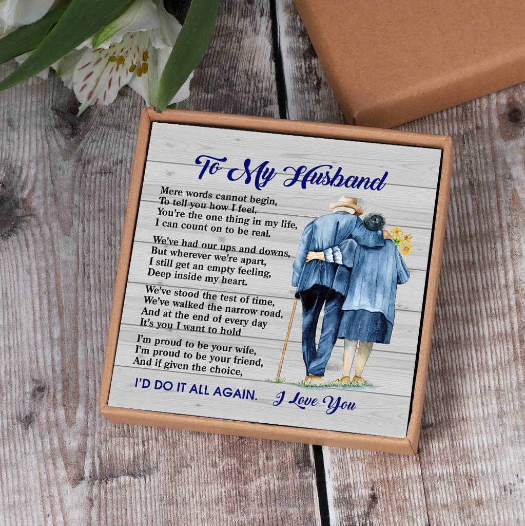 To My Husband - I Am Proud To Be Your Wife Black Beaded Bracelets For Men