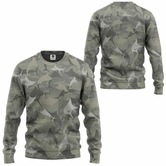 3D Marlin Camo Custom Tshirt Hoodie Apparel