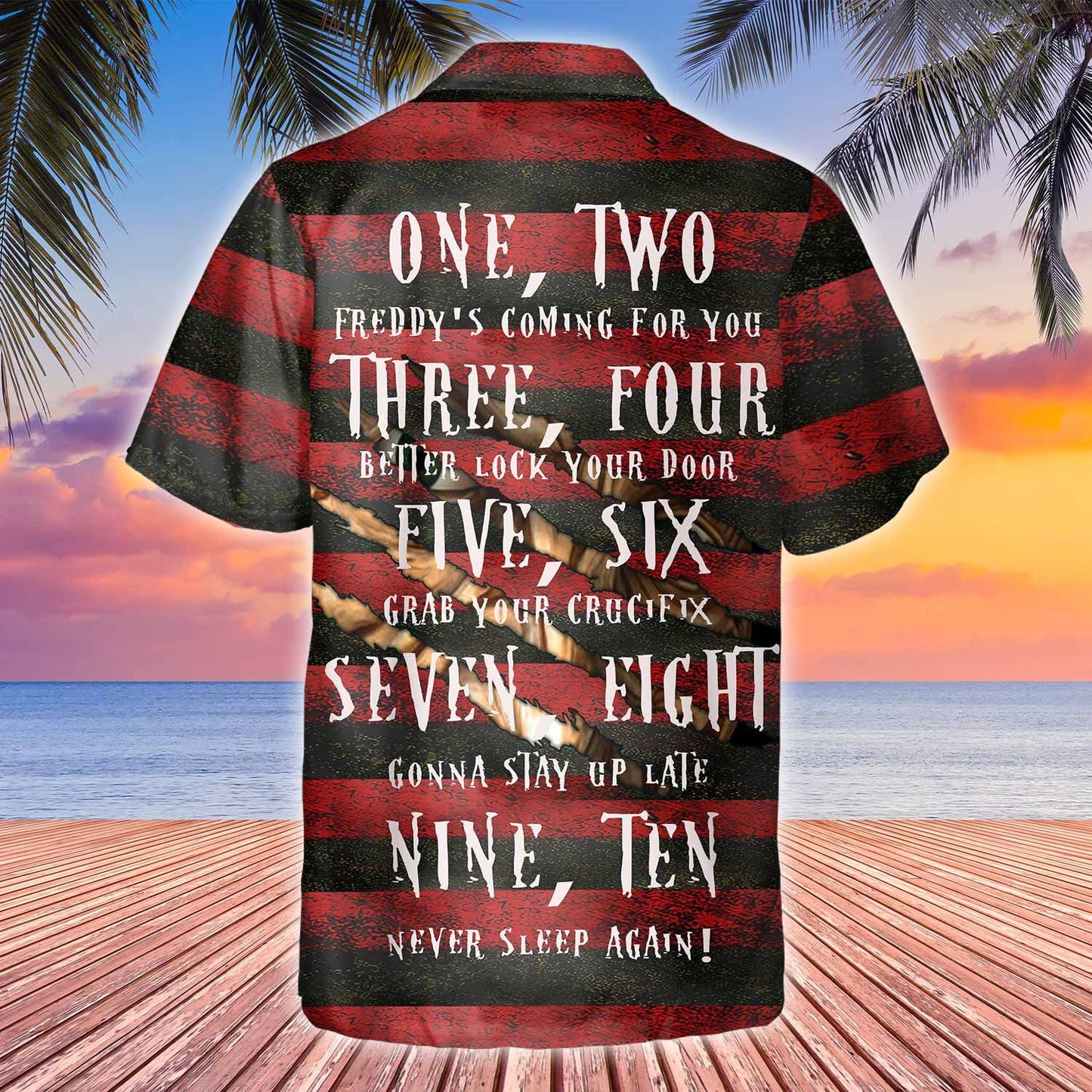 Sweet Dreams Red Stripe Pattern Hawaiian Shirt,Hawaiian Shirt Gift, Christmas Gift