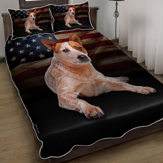 Red Australian Cattle Dog Quilt Bedding Set Bedroom Set Bedlinen 3D,Bedding Christmas Gift,Bedding Set Christmas