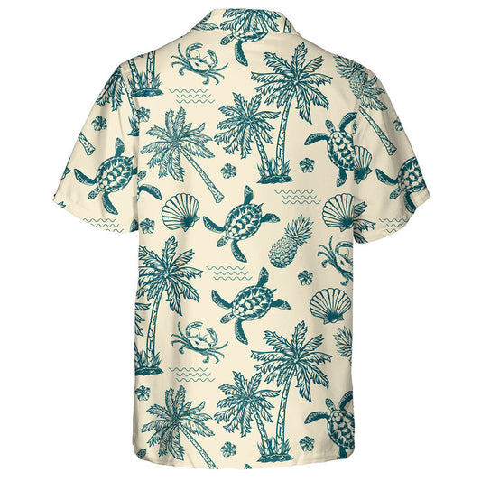 Bláthanna Coimhthíocha Crainn Pailme Tonnta Farraige Agus Turtar Léine haváí, Bronntanas Léine Haváíais, Bronntanas Nollag