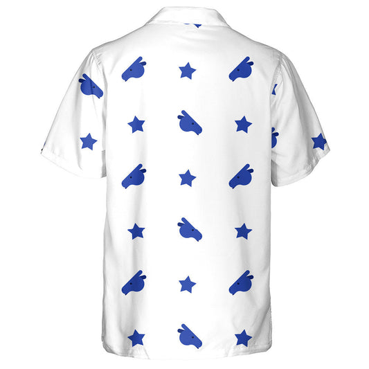 Patrún Páirtí Daonlathaithe Asal Gorm Ar Chúlra Bán Léine Haváíais, Bronntanas Léine Haváíais, Bronntanas Nollag