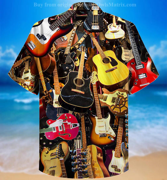 Gift For Music Lovers Bailiúchán Giotár Patrún Ildathanna Léine Haváís, Bronntanas Léine Haváíais, Bronntanas Nollag