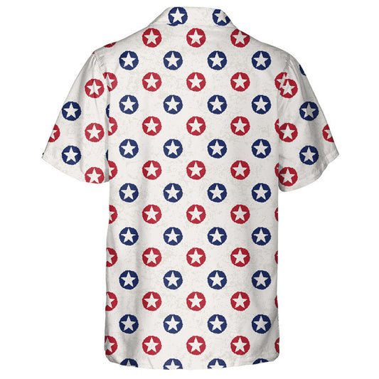 Vintage Polka Dot With American Stars Pattern Hawaiian Shirt, Hawaiian Shirt Gift, Christmas Gift