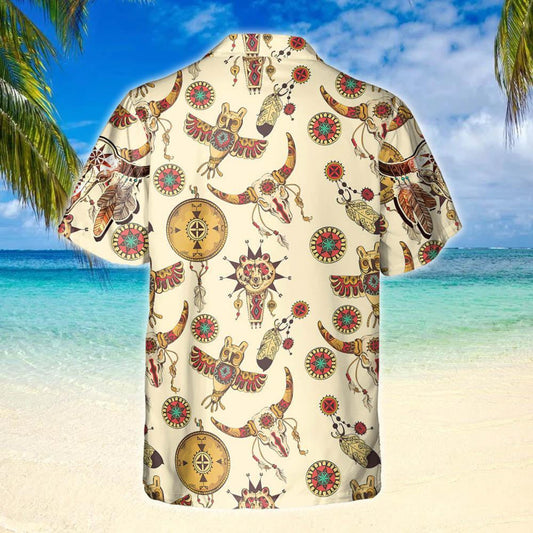 Dath Cruithneachta Meiriceánach Dúchasach Indiach Príomhfheidhmeannach Skull Léine haváí, Bronntanas Léine Haváís, Bronntanas Nollag