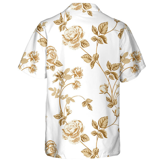 Cúlra Bláthanna Trendy Le Bláthanna Órga Dearadh Léine Haváís, Bronntanas Léine Haváís, Bronntanas Nollag