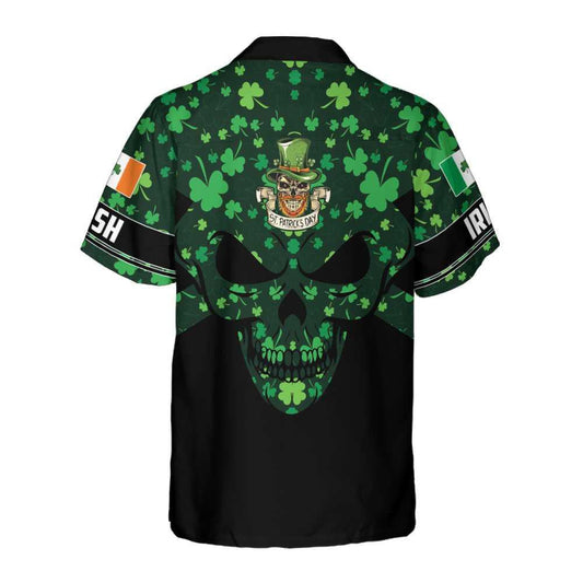 St Patrick’s Day Skull Leprechaun Clovers Shamrock Hawaiian Shirt, Hawaiian Shirt Gift, Christmas Gift