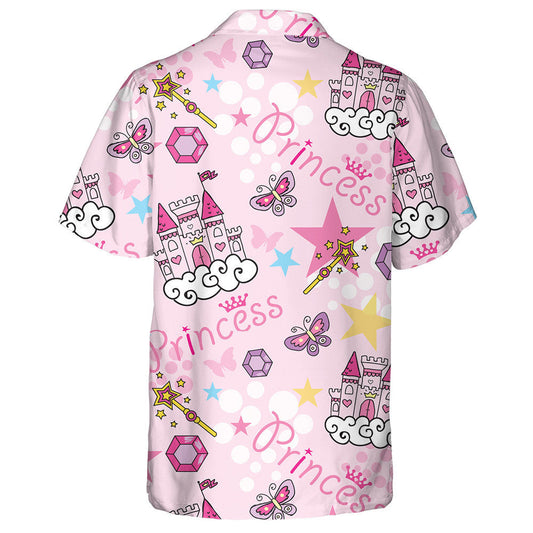 Theme Princess With Castle Crown And Butterfly Hawaiian Shirt, Hawaiian Shirt Gift, Christmas Gift