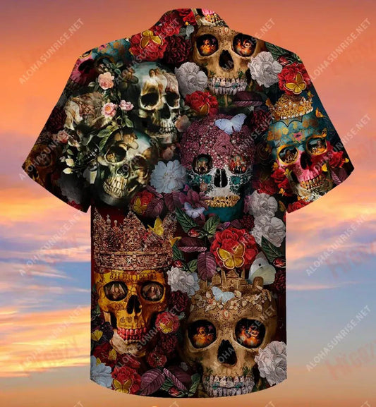 Beautiful Skulls Are Really Good Gifts Short Hawaiian Shirt Ocean Hawaiian T Shirts Tropical Shirts For Men Funny Hawaiian Shirts, Hawaiian Shirt Gift, Christmas Gift