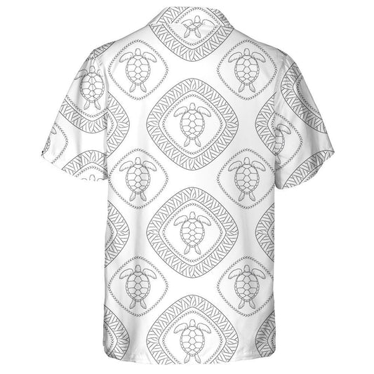 Turtle And Polynesian Symbols Sea Batik Theme Hawaiian Shirt, Hawaiian Shirt Gift, Christmas Gift