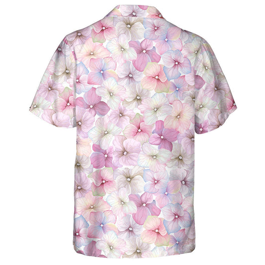 Inflorescence Hydrangea Randomly Arranged Watercolor Flower Pattern Hawaiian Shirt, Hawaiian Shirt Gift, Christmas Gift