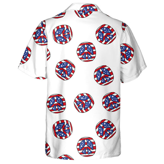 Sign Of Peace With The Flag Of America Pattern Hawaiian Shirt, Hawaiian Shirt Gift, Christmas Gift