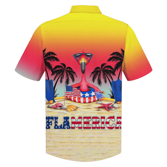 Flamerica Samhraidh Ar an nGaineamh Buí Go Dearg Téama Léine Haváíais, Bronntanas Léine Haváíais, Bronntanas Nollag