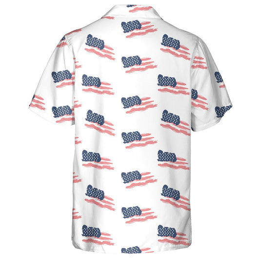 Watercolor Painting Patriotic Flag Of USA On White Background Hawaiian Shirt, Hawaiian Shirt Gift, Christmas Gift