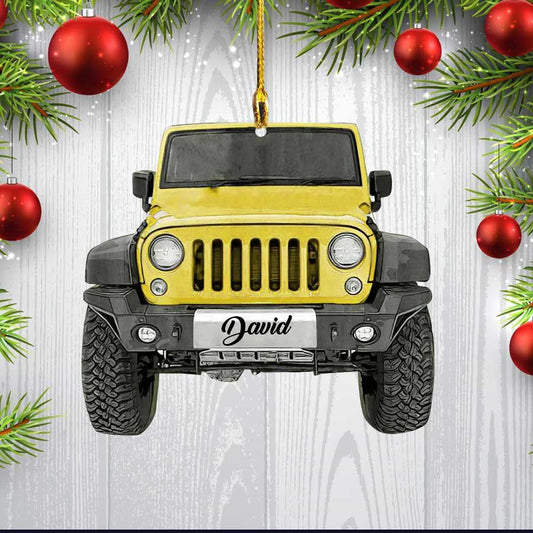 Ornáid Phearsanta Jee Car Lovers, Ainm Saincheaptha Ornáid Aicrileach Maol, Bronntanas Do Dhaid, Maisiú Nollag