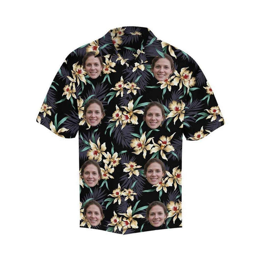 Lily Flowers Face Theme Pretty Ornamental Custom Photo Hawaiian Shirt, Hawaiian Shirt Gift, Christmas Gift
