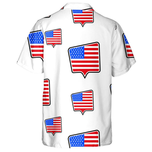 Bosca Comhrá le Bratach Mhonacrómach Mheiriceá ar Chúlra Bán Léine Haváí, Bronntanas Léine Haváíais, Bronntanas Nollag